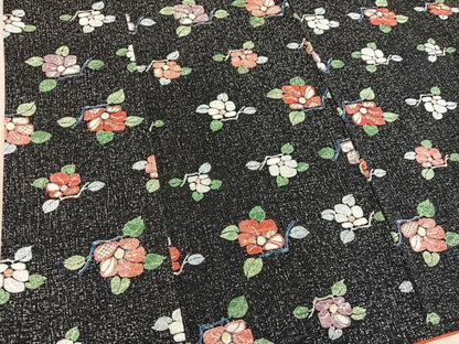 平和屋着物■上質な小紋　枝花文　正絹　逸品　BAAY2034mz
