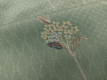 平和屋着物■上質な小紋　枝花文　正絹　逸品　BAAY2047mz