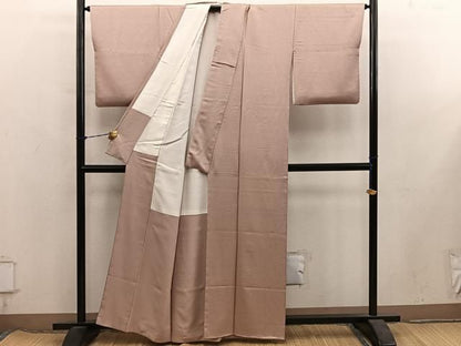 平和屋着物■上質な色無地　薄香色　正絹　逸品　BAAY2048mz