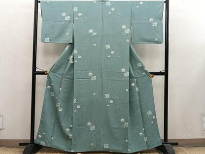 平和屋着物■上質な小紋　舞蝶花文　正絹　逸品　BAAY2050mz