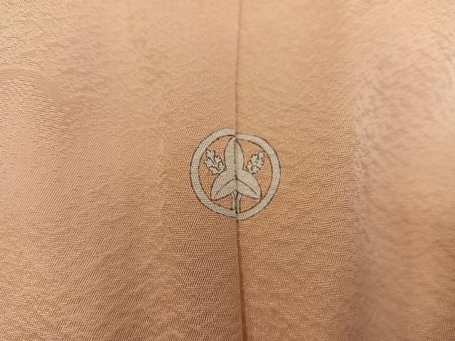 平和屋着物■上質な色無地　貝桶地紋　萱草色　正絹　逸品　BAAY2051mz