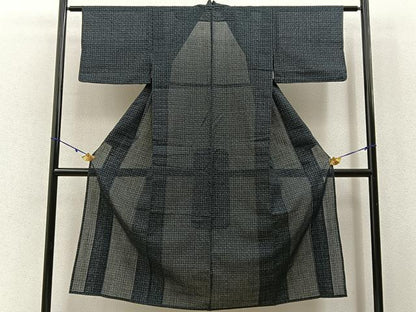 平和屋着物＊夏物　小紋　紗　吉祥文　BAAY3003hj