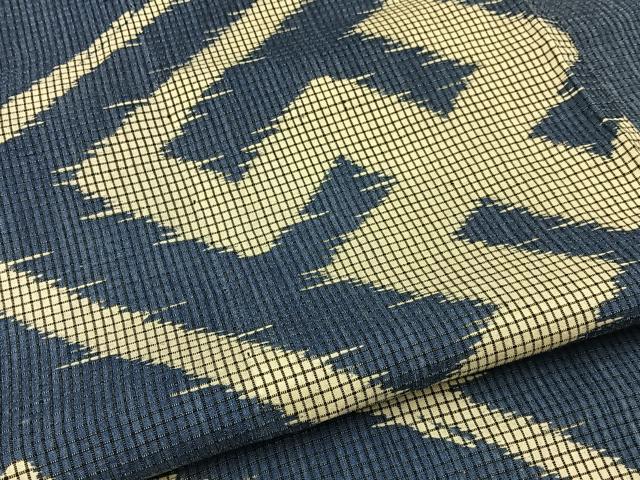 平和屋着物∴夏物　小紋・浴衣兼用　絹紅梅　紗綾形草葉文　逸品　BAAY3005hj