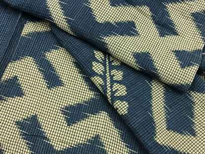 平和屋着物∴夏物　小紋・浴衣兼用　絹紅梅　紗綾形草葉文　逸品　BAAY3005hj