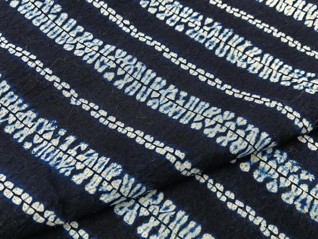 平和屋着物∴夏物　浴衣　有松鳴海絞り　斜線文　綿　逸品　BAAY3006hj