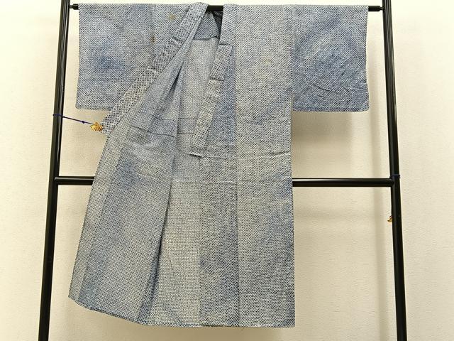 平和屋着物∴夏物　男性　浴衣　有松鳴海絞り　三浦絞り　綿　逸品　BAAY3008hj