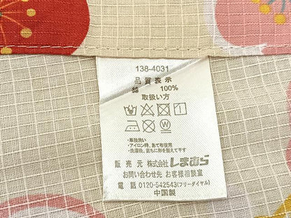 平和屋着物∴夏物　浴衣　綿紅梅　椿　梅　綿　逸品　BAAY3010hj