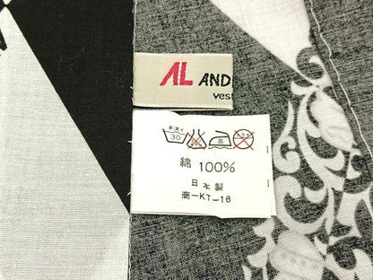 平和屋着物∴夏物　浴衣　貝殻　菱文様　銀彩　日本製　綿　逸品　未使用　BAAY3011hj