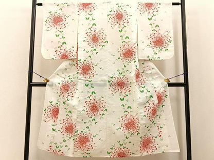 平和屋着物∴夏物　小紋・浴衣兼用　乱菊舞蝶文　BAAY3012hj