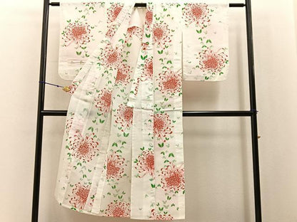 平和屋着物∴夏物　小紋・浴衣兼用　乱菊舞蝶文　BAAY3012hj