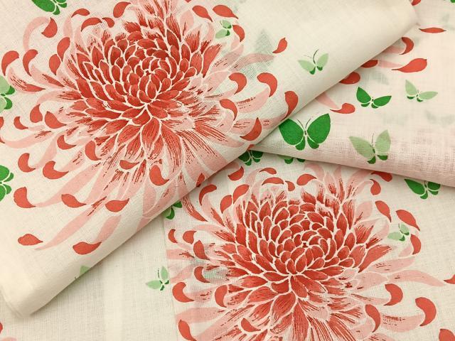 平和屋着物∴夏物　小紋・浴衣兼用　乱菊舞蝶文　BAAY3012hj