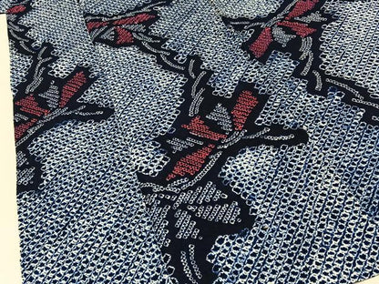 平和屋着物∴夏物　浴衣　有松鳴海絞り　草花文　綿　逸品　BAAY3013hj