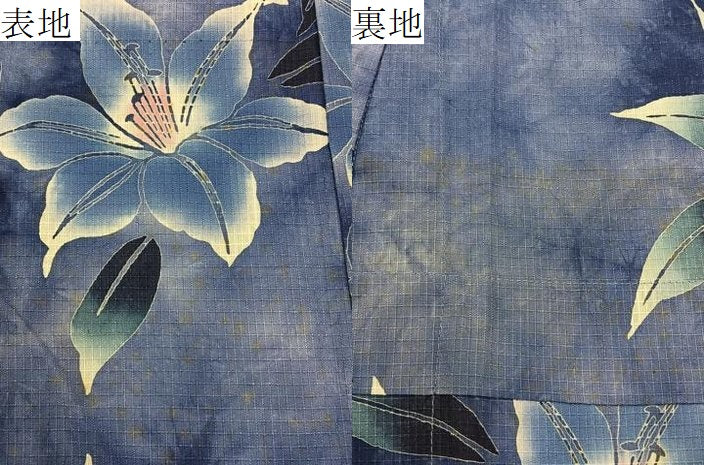 平和屋着物∴夏物　浴衣　綿紅梅　百合　綿　逸品　BAAY3014hj