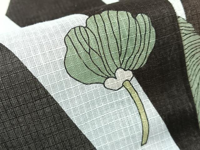 平和屋着物∴夏物　浴衣　綿紅梅　草花文　綿　逸品　BAAY3016hj