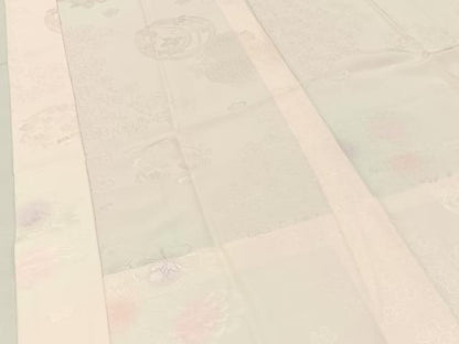 平和屋着物■長襦袢　無双仕立て　草花地紋　暈し染め　正絹　逸品　未使用　BAAY3019hj