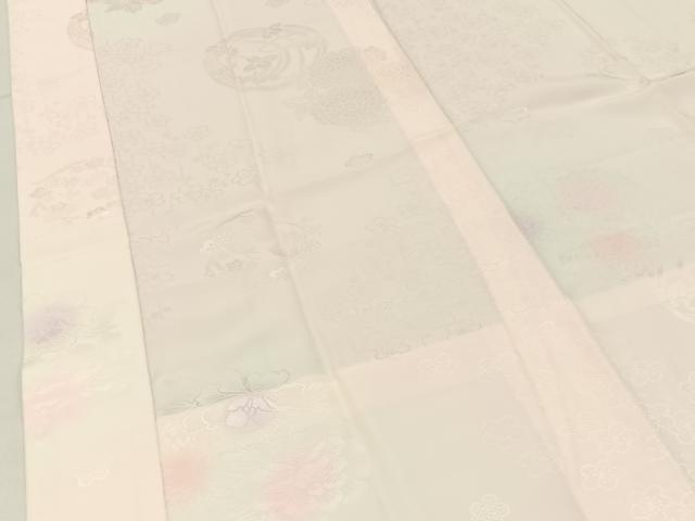 平和屋着物■長襦袢　無双仕立て　草花地紋　暈し染め　正絹　逸品　未使用　BAAY3019hj