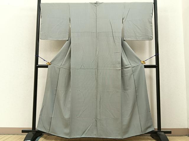 平和屋着物■江戸小紋　万筋　湊鼠色×白磁色　正絹　逸品　BAAY3021hj