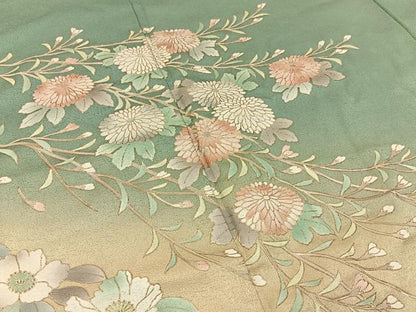 平和屋着物■訪問着　菊花文　暈し染め　金彩　正絹　逸品　BAAY3024hj