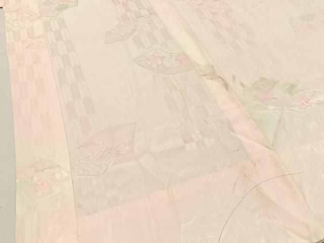平和屋着物■振袖用長襦袢　無双仕立て　地紙花地紋　暈し染め　正絹　逸品　BAAY3025hj