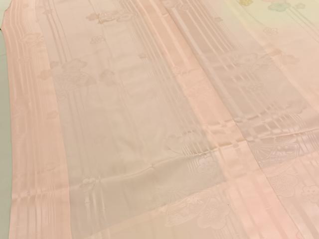 平和屋着物■振袖用長襦袢　無双仕立て　扇面花地紋　暈し染め　正絹　逸品　BAAY3030hj