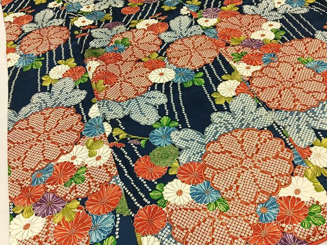 平和屋着物■上質な小紋　鹿の子菊文　金彩　正絹　逸品　BAAY3031hj