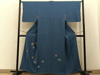 平和屋着物■訪問着　総刺繍　秋草文　金糸　正絹　逸品　BAAY3032hj