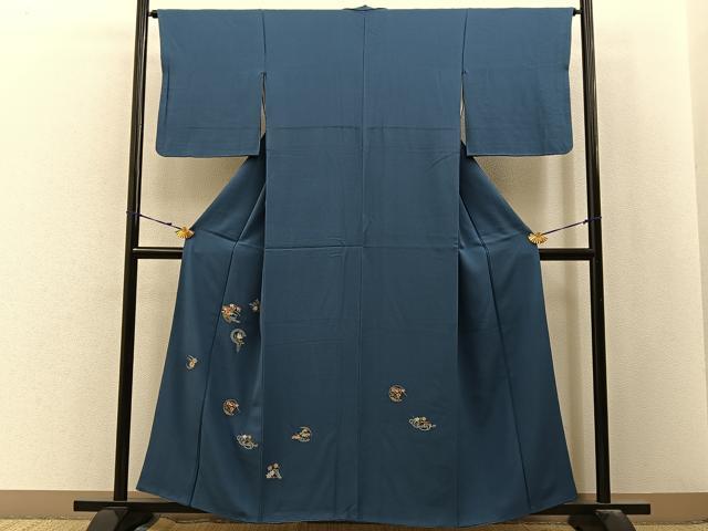 平和屋着物■訪問着　総刺繍　秋草文　金糸　正絹　逸品　BAAY3032hj