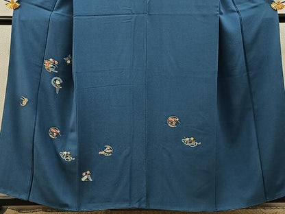 平和屋着物■訪問着　総刺繍　秋草文　金糸　正絹　逸品　BAAY3032hj