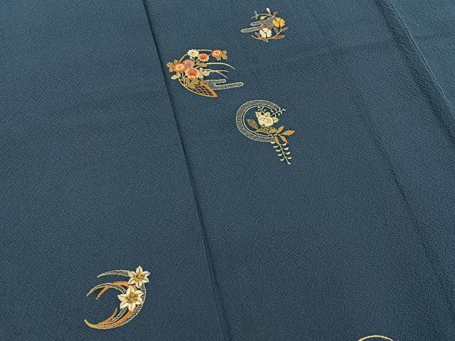 平和屋着物■訪問着　総刺繍　秋草文　金糸　正絹　逸品　BAAY3032hj