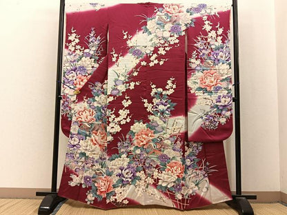 平和屋着物■豪華振袖　鴛鴦花文　暈し染め　正絹　逸品　BAAY3034hj
