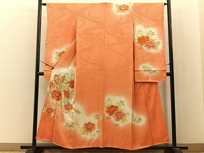平和屋着物■豪華振袖　総刺繍　駒刺繍　御所車牡丹文　暈し染め　金銀糸　正絹　逸品　BAAY3035hj