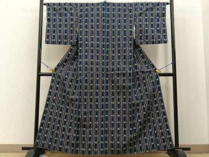 平和屋着物■上質な紬　吉祥間道　正絹　逸品　BAAY3038hj