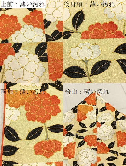 平和屋着物■上質な小紋　草花文　金彩　正絹　逸品　BAAY3053hj