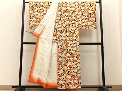 平和屋着物■上質な小紋　草花文　金彩　正絹　逸品　BAAY3053hj