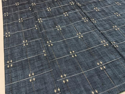 平和屋着物■上質な紬　格子柄　正絹　逸品　BAAY3055hj