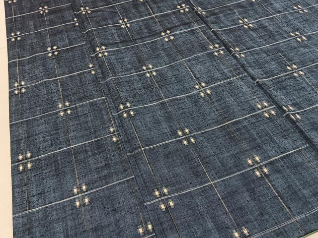 平和屋着物■上質な紬　格子柄　正絹　逸品　BAAY3055hj