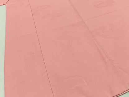 平和屋着物■色無地　短冊花地紋　桃色　洗える着物　BAAY3056hj