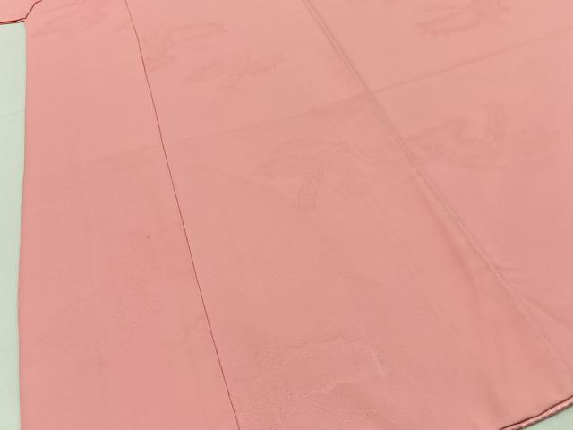平和屋着物■色無地　短冊花地紋　桃色　洗える着物　BAAY3056hj