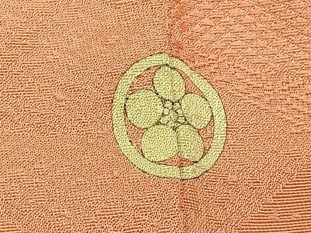 平和屋着物■上質な色無地　吉祥地紋　一斤染色　正絹　逸品　未使用　BAAY3057hj