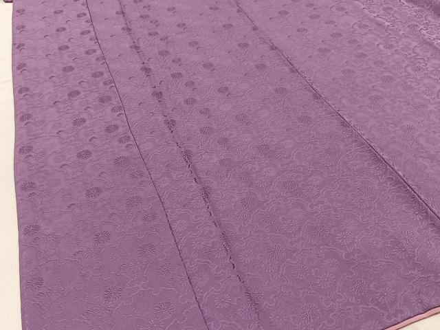 平和屋着物■上質な色無地　雪輪青海波地紋　浅紫色　正絹　逸品　BAAY3064hj