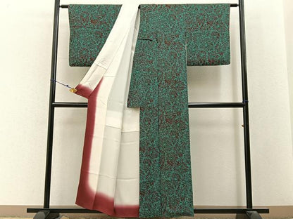 平和屋着物■上質な小紋　花尽し　正絹　逸品　BAAY3070hj