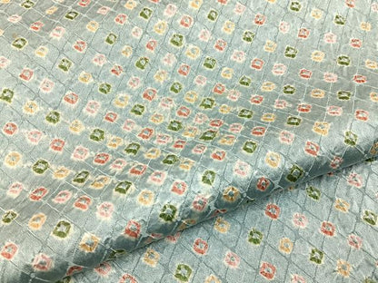 平和屋着物■上質な小紋　総絞り　菱文様　正絹　逸品　BAAY3071hj