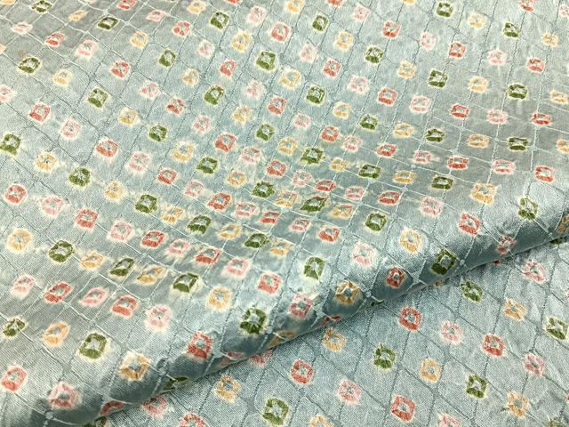 平和屋着物■上質な小紋　総絞り　菱文様　正絹　逸品　BAAY3071hj