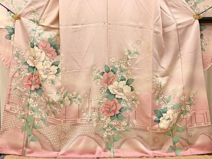 平和屋着物■豪華振袖　西洋風景文　暈し染め　銀彩　正絹　逸品　BAAY3072hj