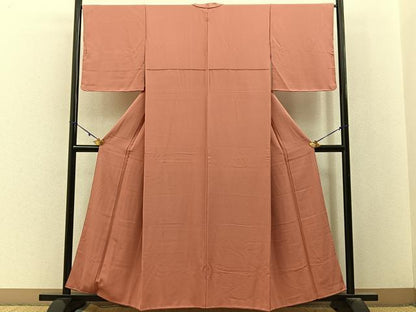 平和屋着物■上質な色無地　肉桂色　正絹　逸品　BAAY3073hj