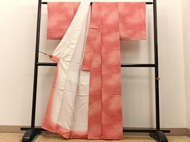 平和屋着物■上質な小紋　草葉地紋　暈し染め　三越扱い　正絹　逸品　BAAY3078hj