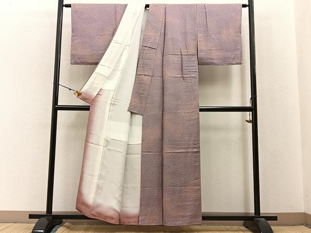平和屋着物■上質な小紋　霞文　暈し染め　正絹　逸品　未使用　BAAY3082hj
