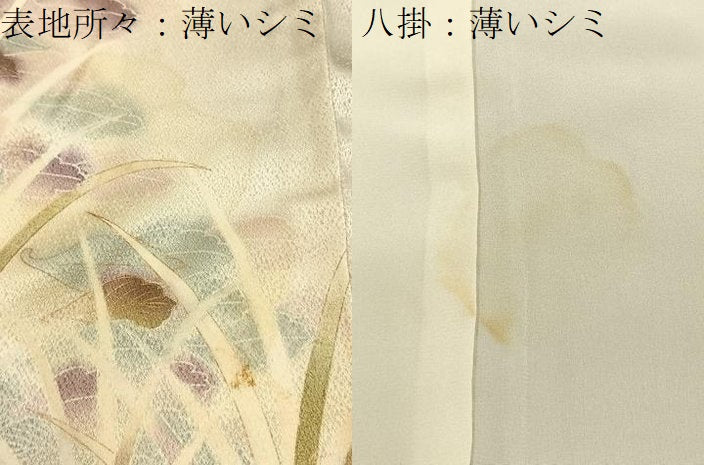 平和屋着物■訪問着　草葉文　暈し染め　金彩　正絹　逸品　BAAY3083hj