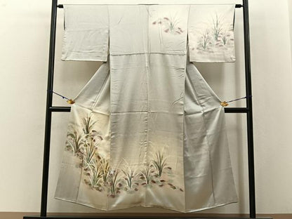 平和屋着物■訪問着　草葉文　暈し染め　金彩　正絹　逸品　BAAY3083hj