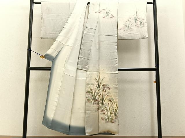平和屋着物■訪問着　草葉文　暈し染め　金彩　正絹　逸品　BAAY3083hj